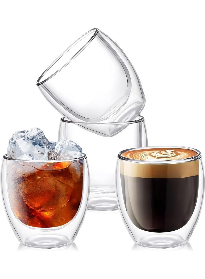 FEND Double Walled Glass Coffee Mugs, Insulated Layer Coffee Cups, Clear Borosilicate Glass Mugs, Turkish Tea, Espresso Coffee Cups - Heat Resistanr Double Layer Coffee Mugs, Gift for Cappuccino, Tea, Latte, Espresso | 2 PCS - 250ML - Image 4